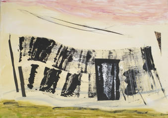 Raffale, 2023, technique mixte et collage sur carton, 50x70