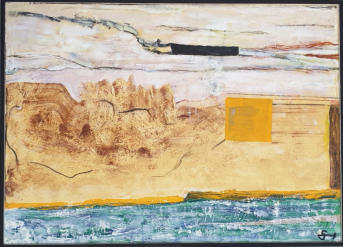 Flottement, 2023, technique mixte et collage sur carton 50x70