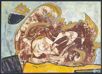 Tournoiement, 2023, technique mixte et collage sur carton, 50x70