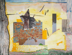 «La licorne», huile et collage sur toile, 89X116