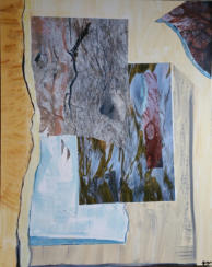 "Fissure", huile et collage sur toile, 73X92